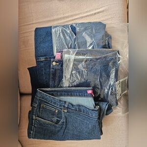 3 Pair Woman Within Jeans Sz 24WP Bootcut